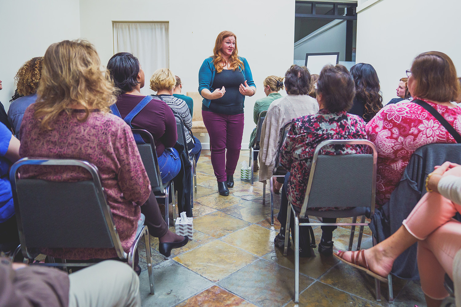 San Diego based Psychic, Melissa Peil speaking with a group